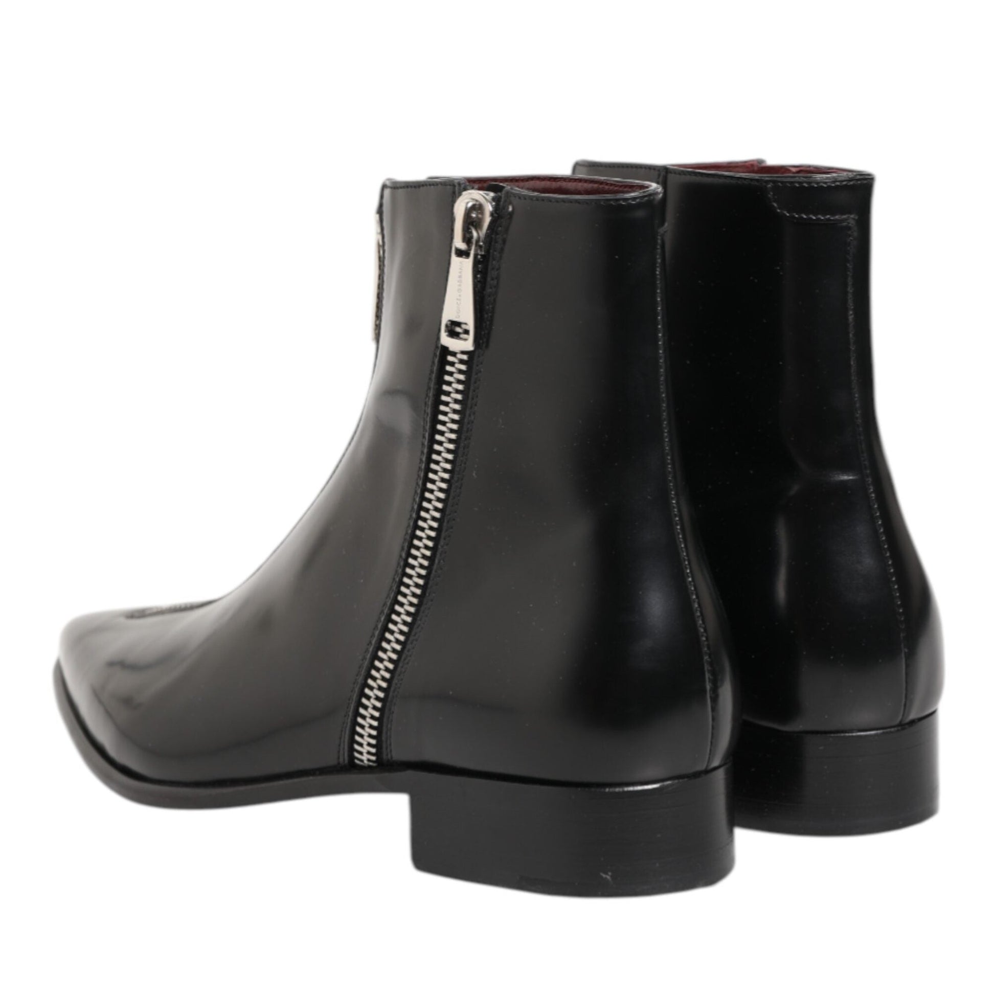 Dolce & Gabbana Black Calfskin Leather Men SHORT Boots Shoes Dolce & Gabbana