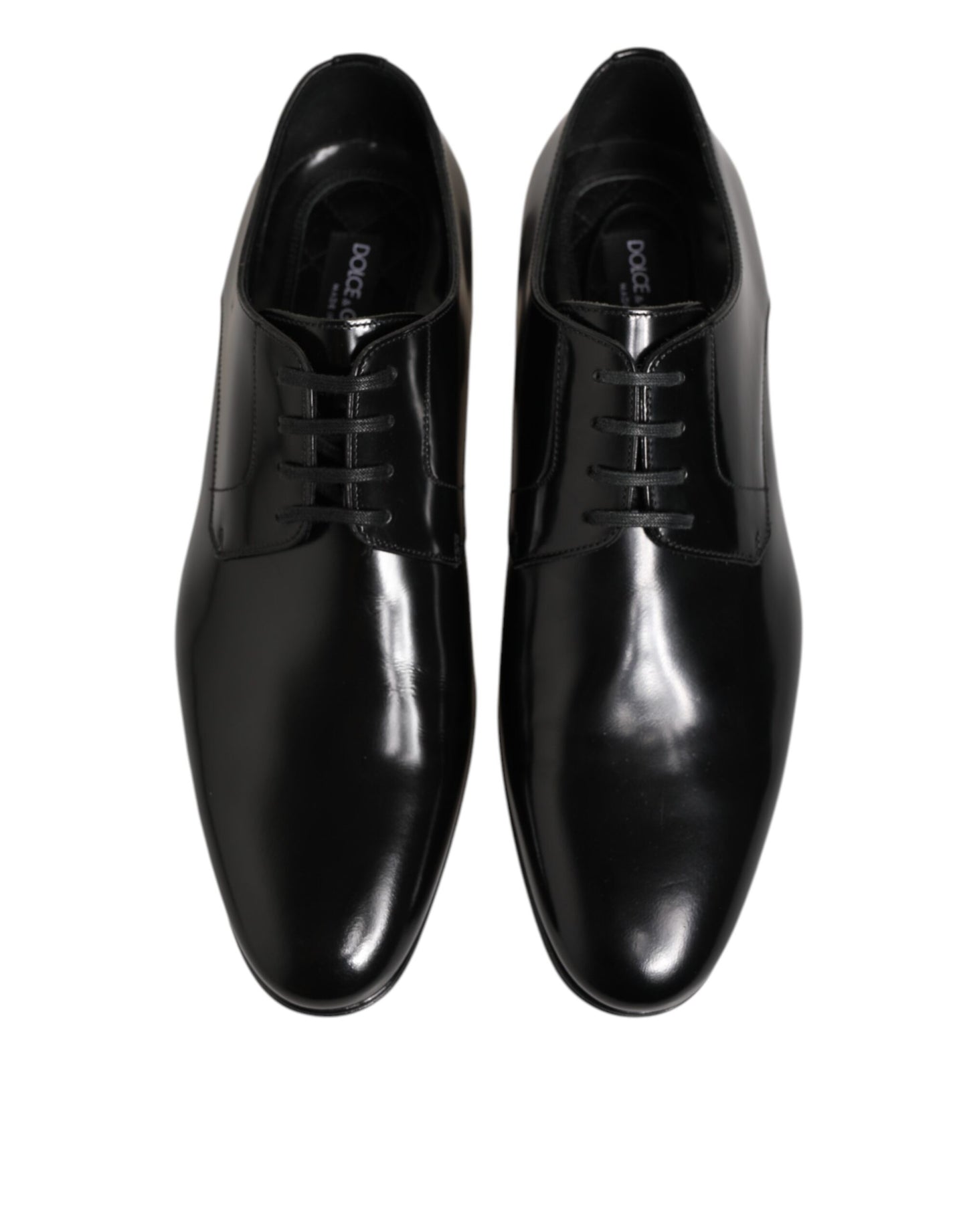 Dolce & Gabbana Black Calfskin Leather Derby Men Dress Shoes Dolce & Gabbana