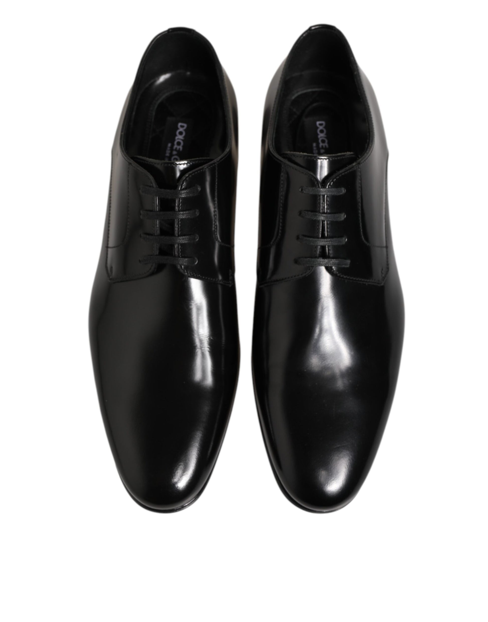 Dolce & Gabbana Black Calfskin Leather Derby Men Dress Shoes Dolce & Gabbana