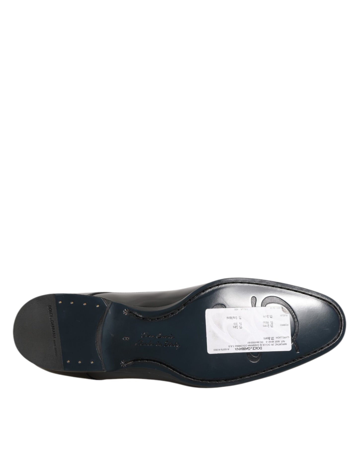 Dolce & Gabbana Black Calfskin Leather Derby Men Dress Shoes Dolce & Gabbana