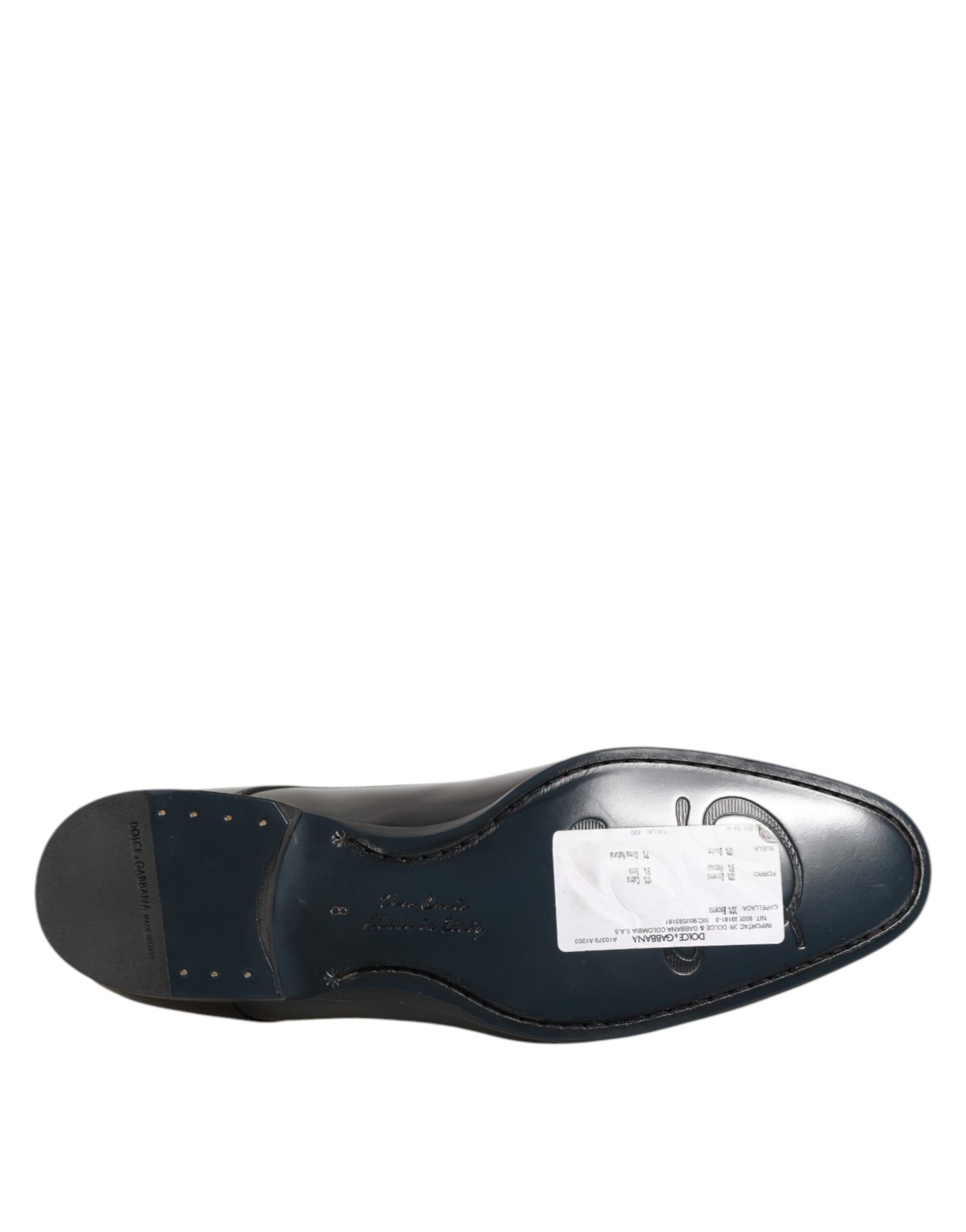 Dolce & Gabbana Black Calfskin Leather Derby Men Dress Shoes Dolce & Gabbana