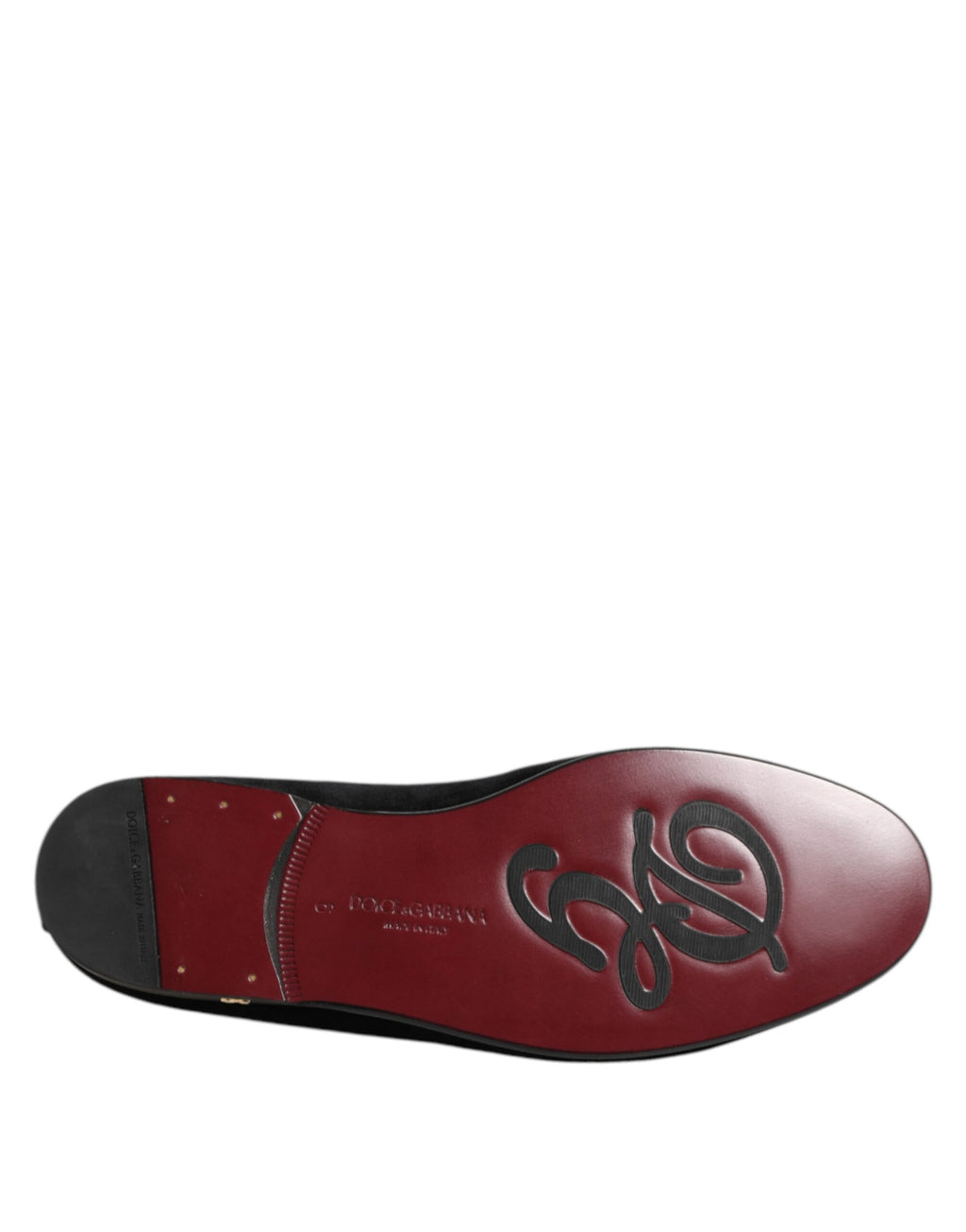 Dolce & Gabbana Black Velvet Gold Crown Mens Loafers Shoes - Eljoys Fashion 