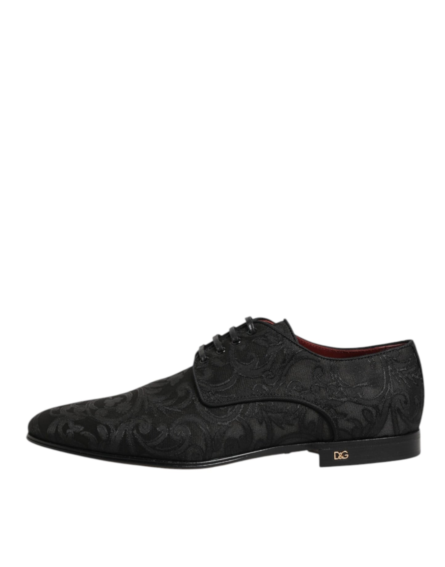 Dolce & Gabbana Black Brocade Lace Up Derby Men Dress Shoes Dolce & Gabbana