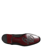 Dolce & Gabbana Black Brocade Lace Up Derby Men Dress Shoes