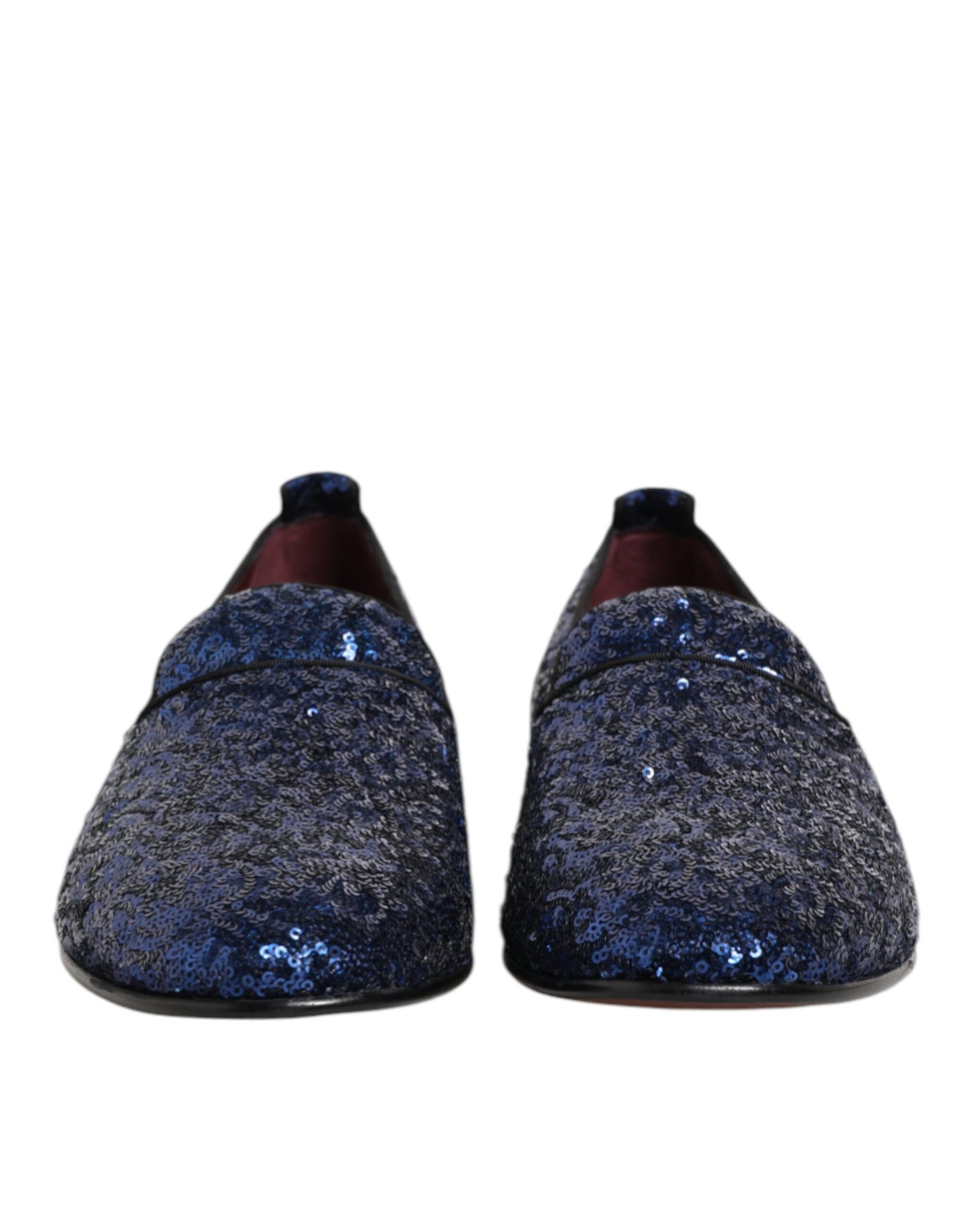 Dolce & Gabbana Blue Sequined Loafers Slippers Men Dress Shoes Dolce & Gabbana