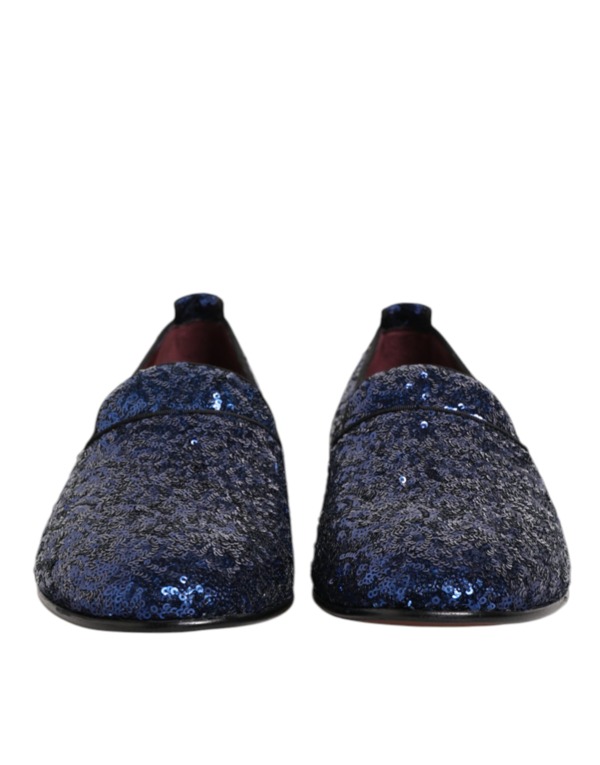 Dolce & Gabbana Blue Sequined Loafers Slippers Men Dress Shoes Dolce & Gabbana