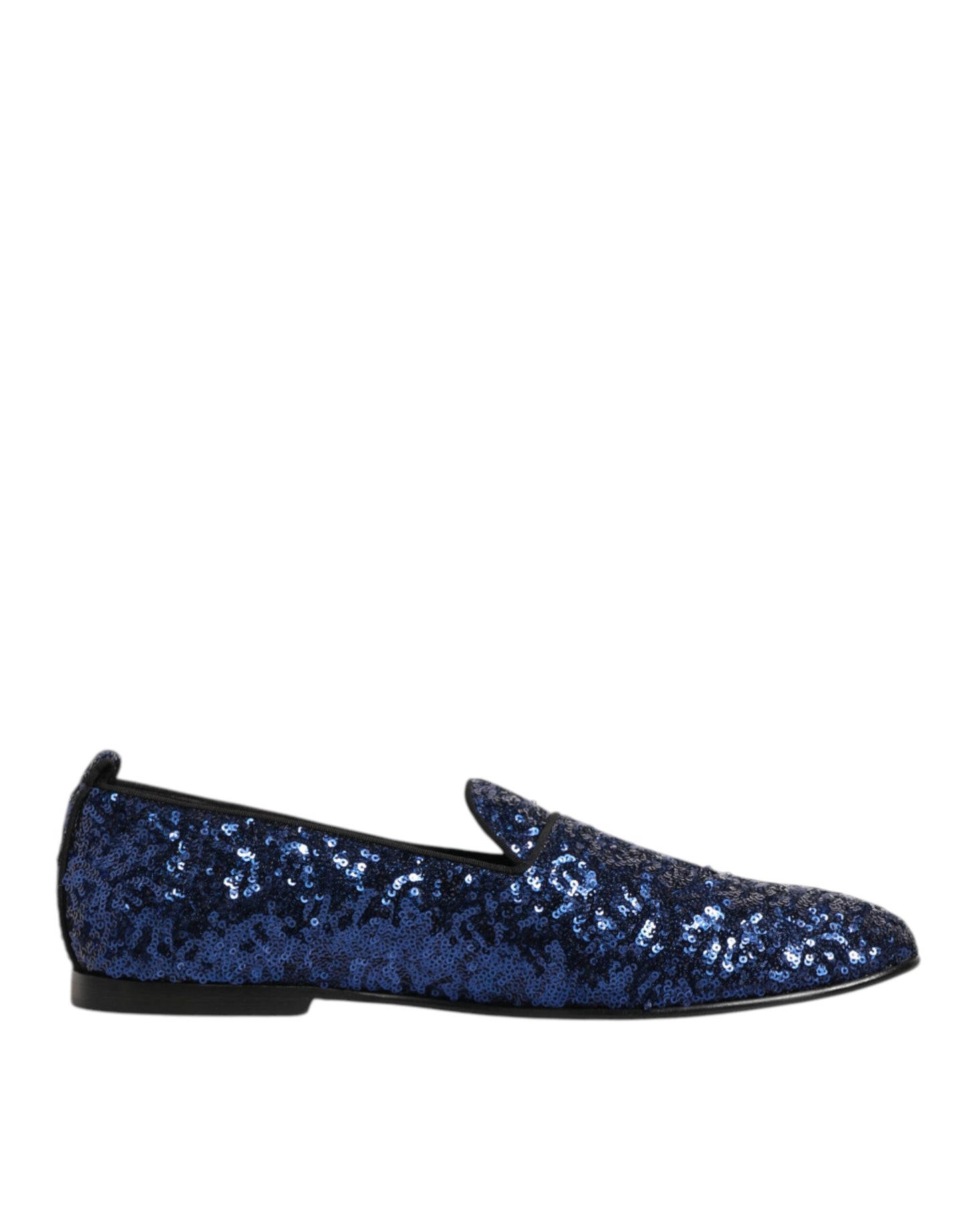 Dolce & Gabbana Blue Sequined Loafers Slippers Men Dress Shoes Dolce & Gabbana