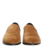 Dolce & Gabbana Brown Suede Slip On Men Loafers Formal Shoes - Eljoys Fashion 