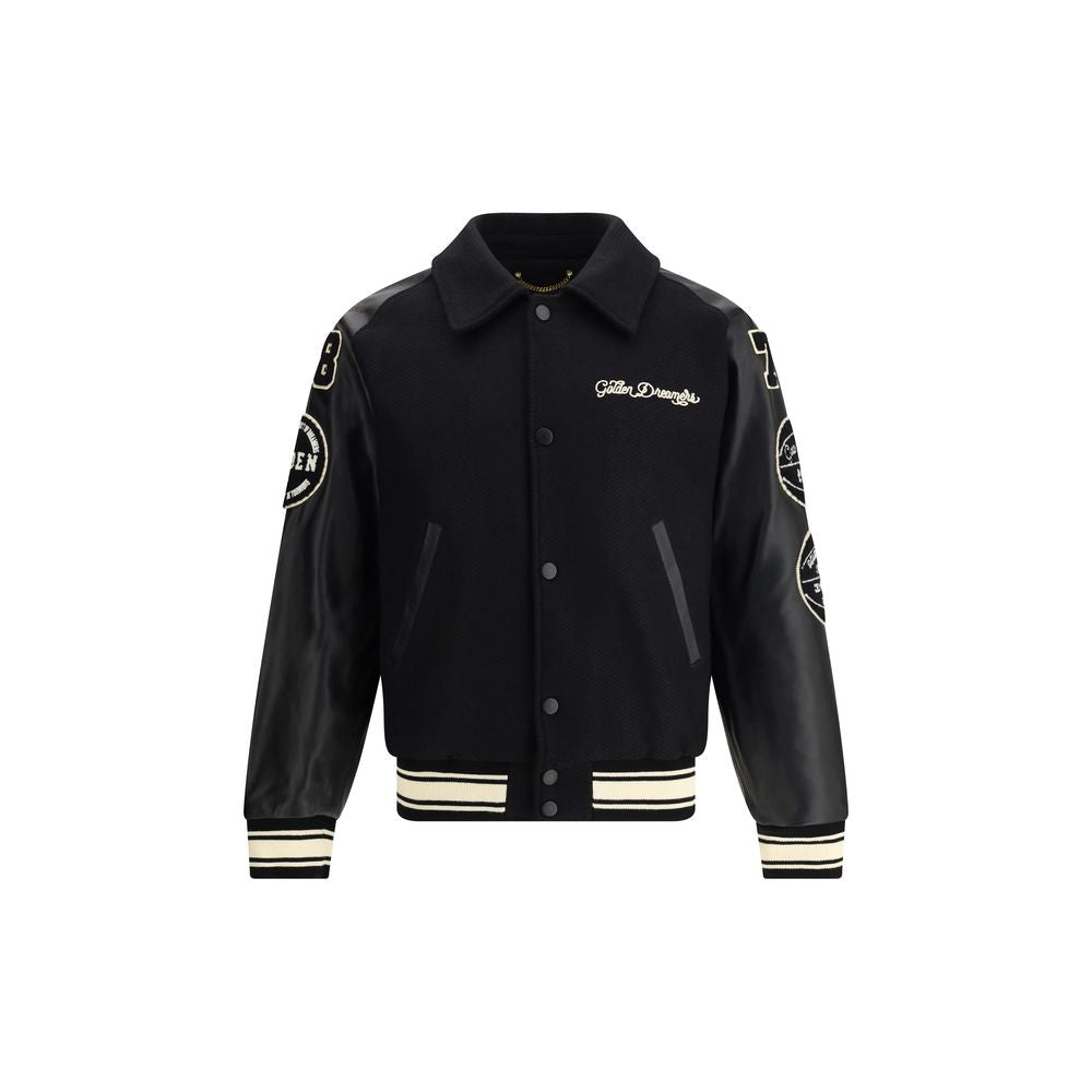 Golden Goose Black Fleece Wool Bomber Golden Goose