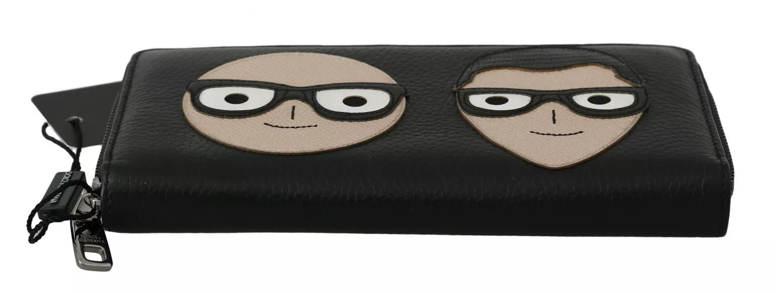 Dolce & Gabbana Black Leather #DGFAMILY Zipper Continental Mens Wallet Dolce & Gabbana