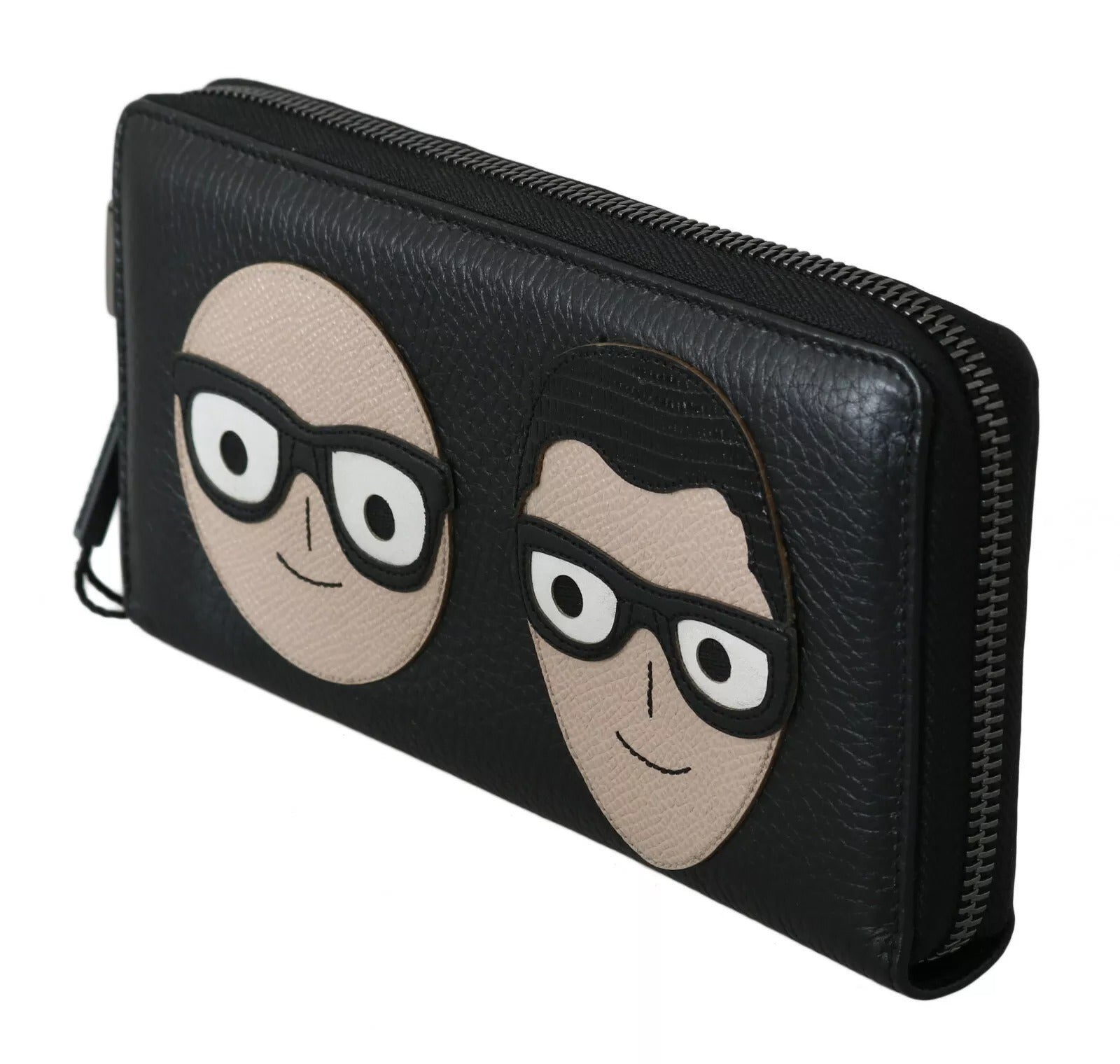 Dolce & Gabbana Black Leather #DGFAMILY Zipper Continental Mens Wallet Dolce & Gabbana