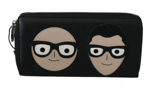 Dolce & Gabbana Black Leather #DGFAMILY Zipper Continental Mens Wallet Dolce & Gabbana