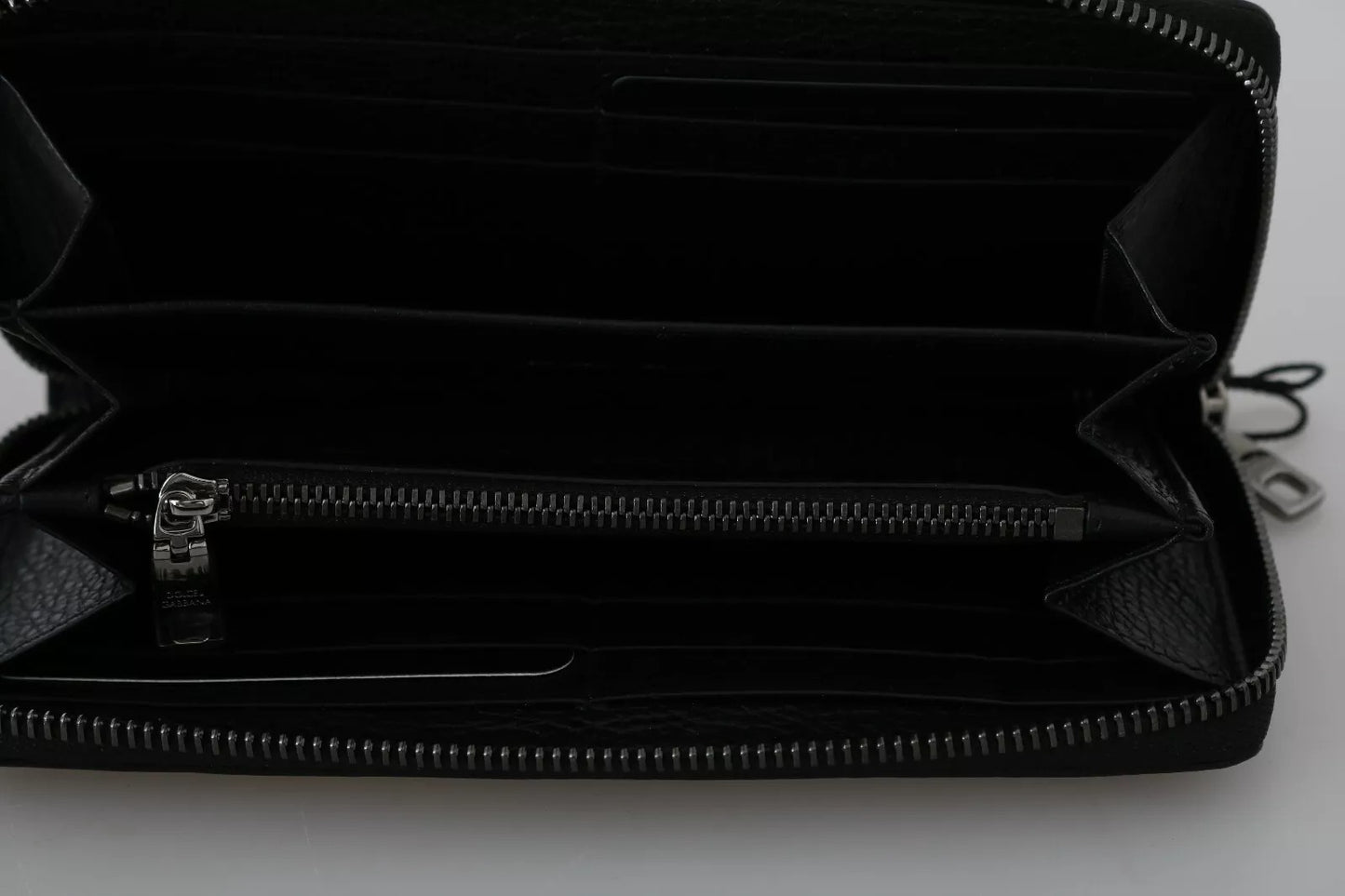 Dolce & Gabbana Black Leather #DGFAMILY Zipper Continental Mens Wallet Dolce & Gabbana