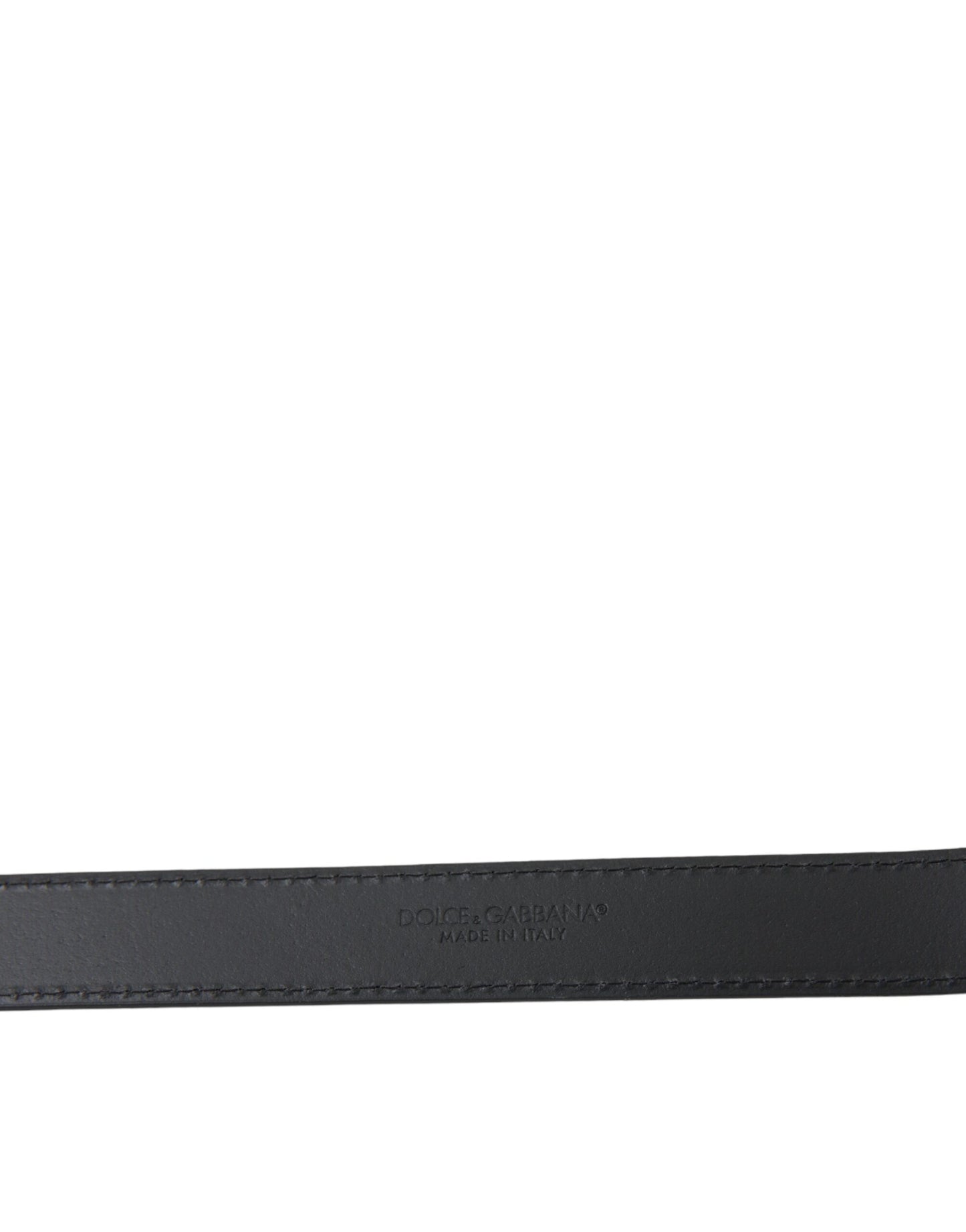 Dolce & Gabbana Black Leather Silver Metal Buckle Men Belt Dolce & Gabbana