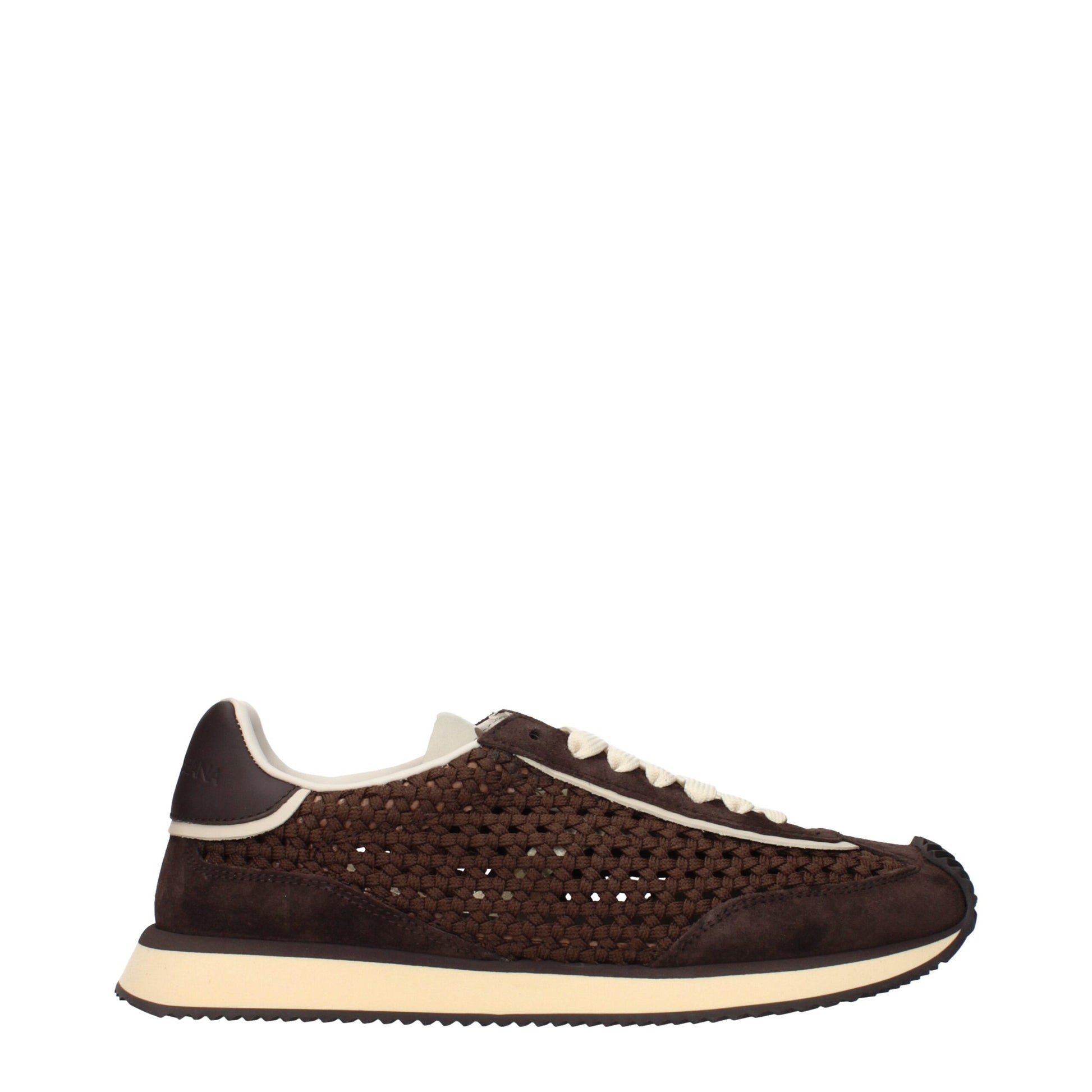 Dolce & Gabbana Brown Fabric Low Top Sneakers Dolce & Gabbana