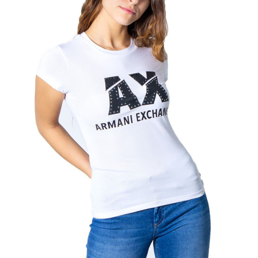 Armani Exchange White Cotton T-Shirt Armani Exchange