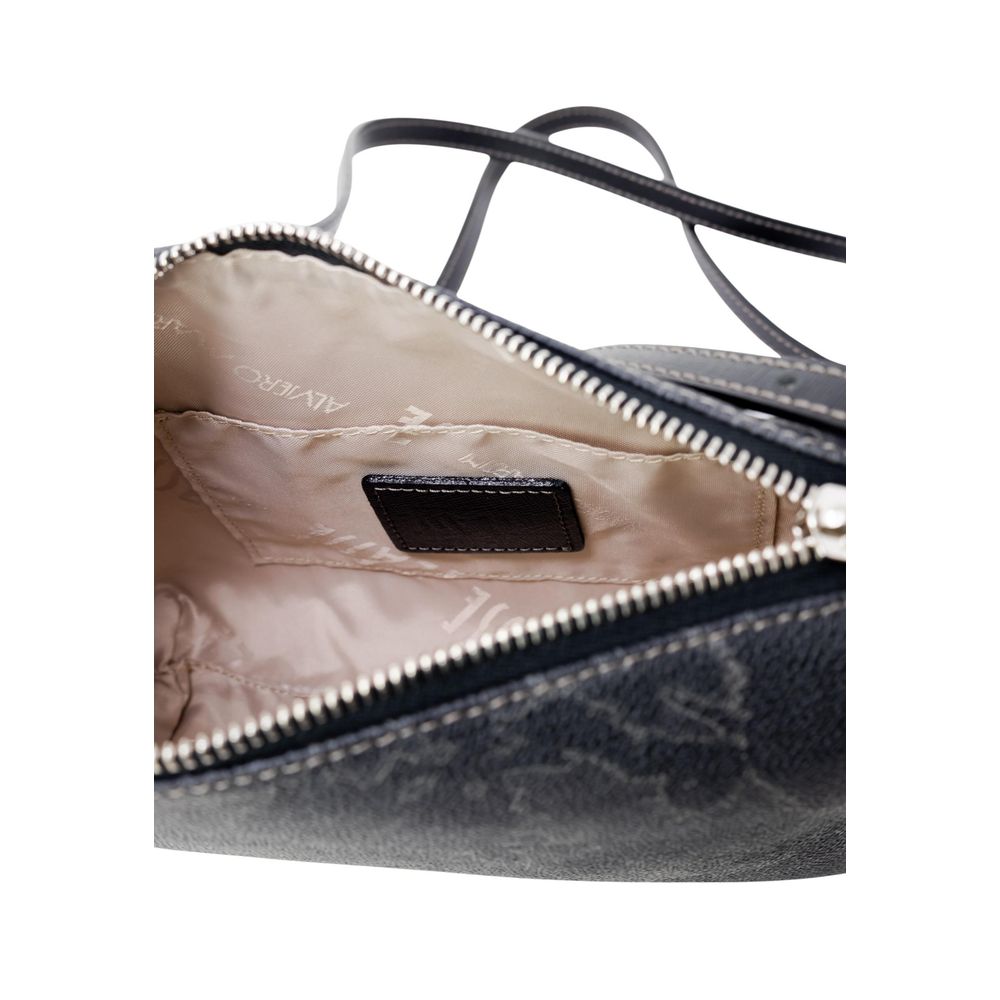 Alviero Martini Prima Classe black polyester handbag with top handles and subtle logo detailing.