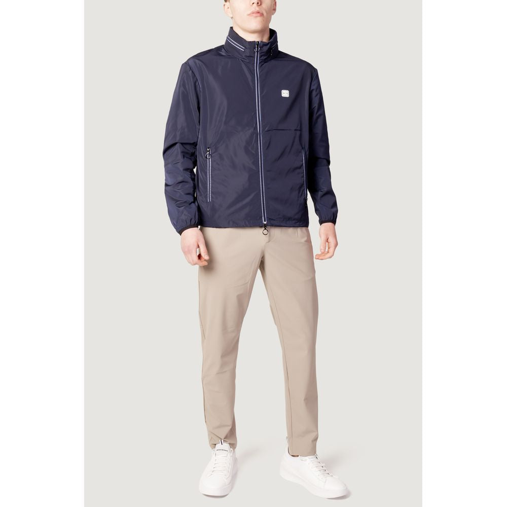Armani Exchange Blue Polyester Shell Jacket Armani Exchange