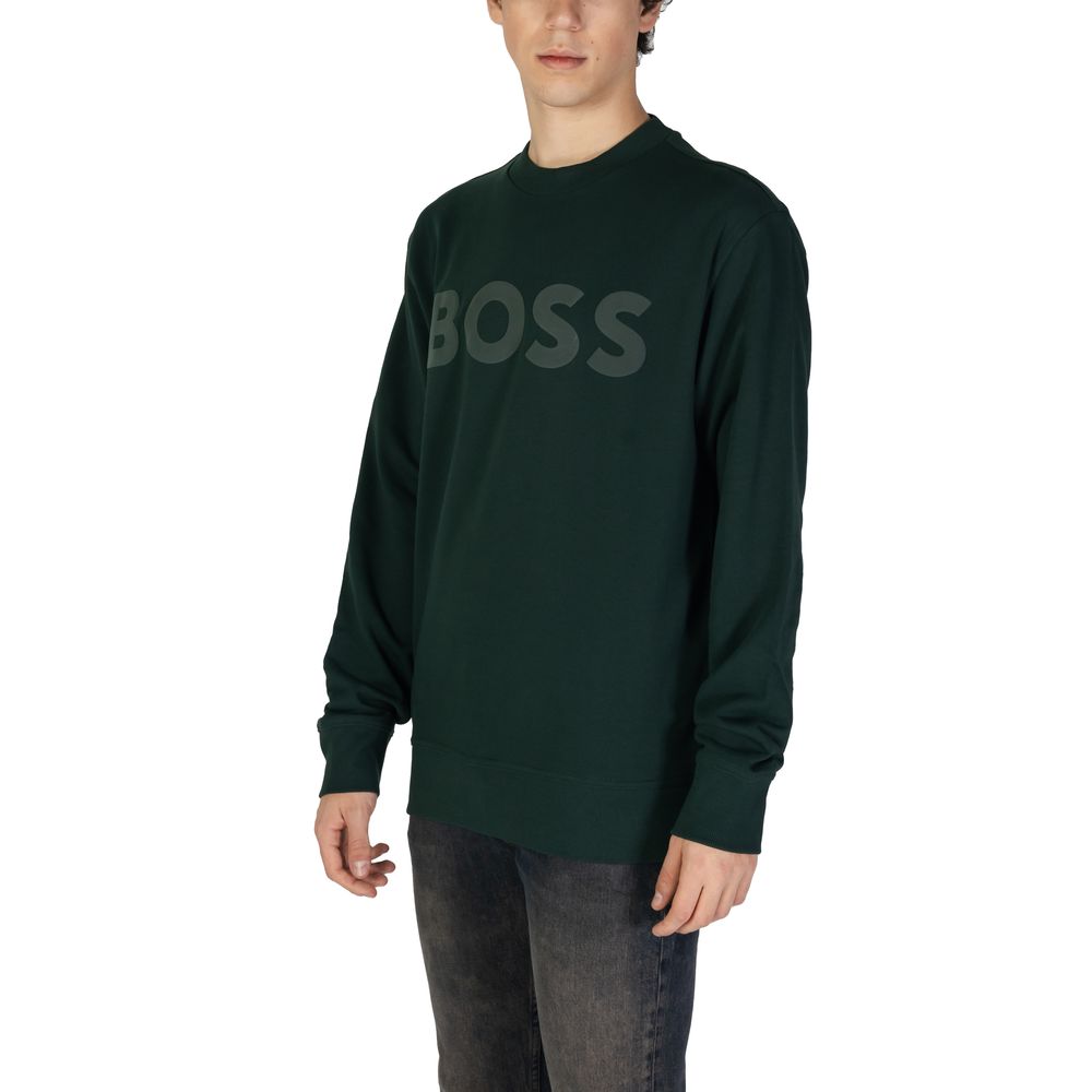 Hugo Boss Green Cotton Sweatshirt Hugo Boss