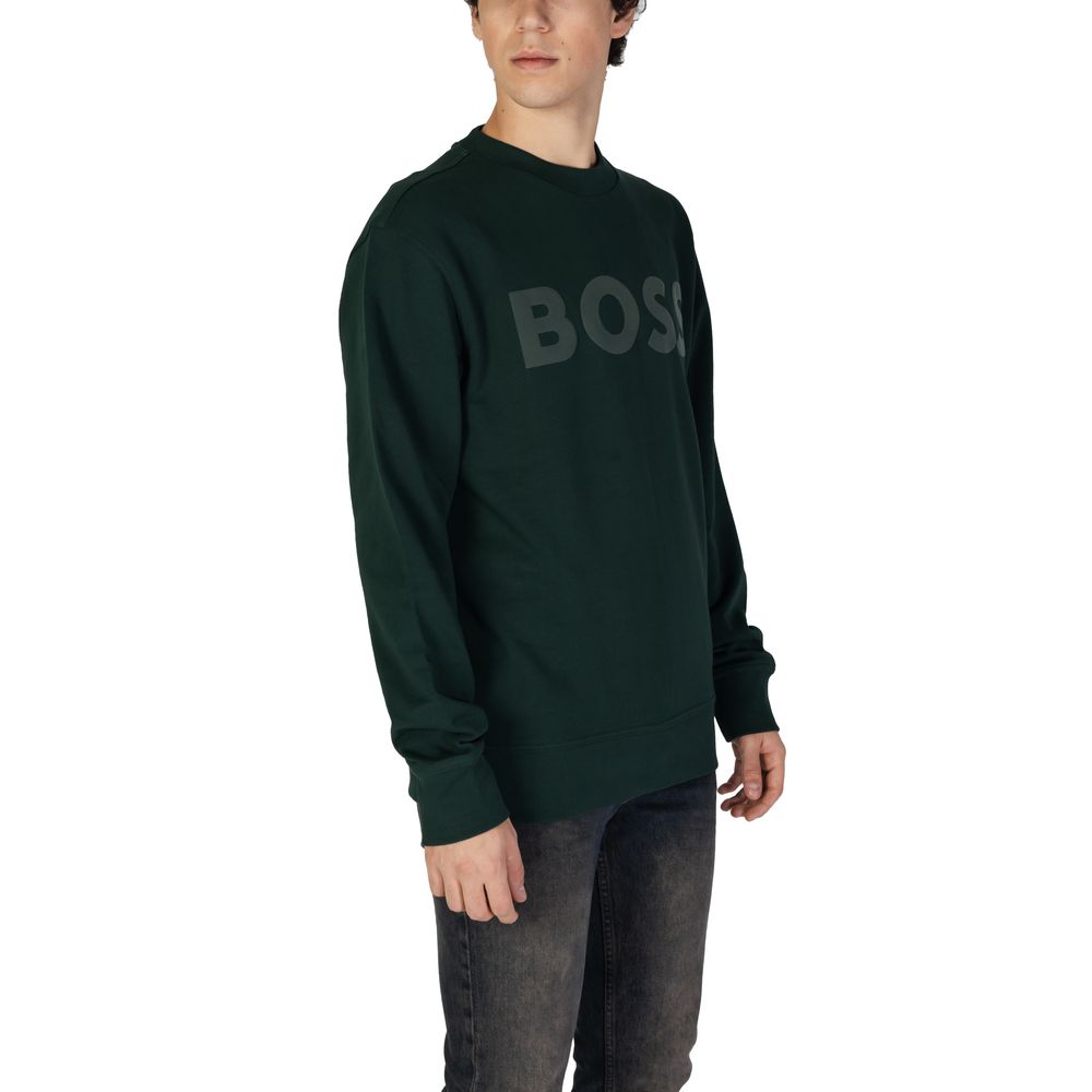 Hugo Boss Green Cotton Sweatshirt Hugo Boss