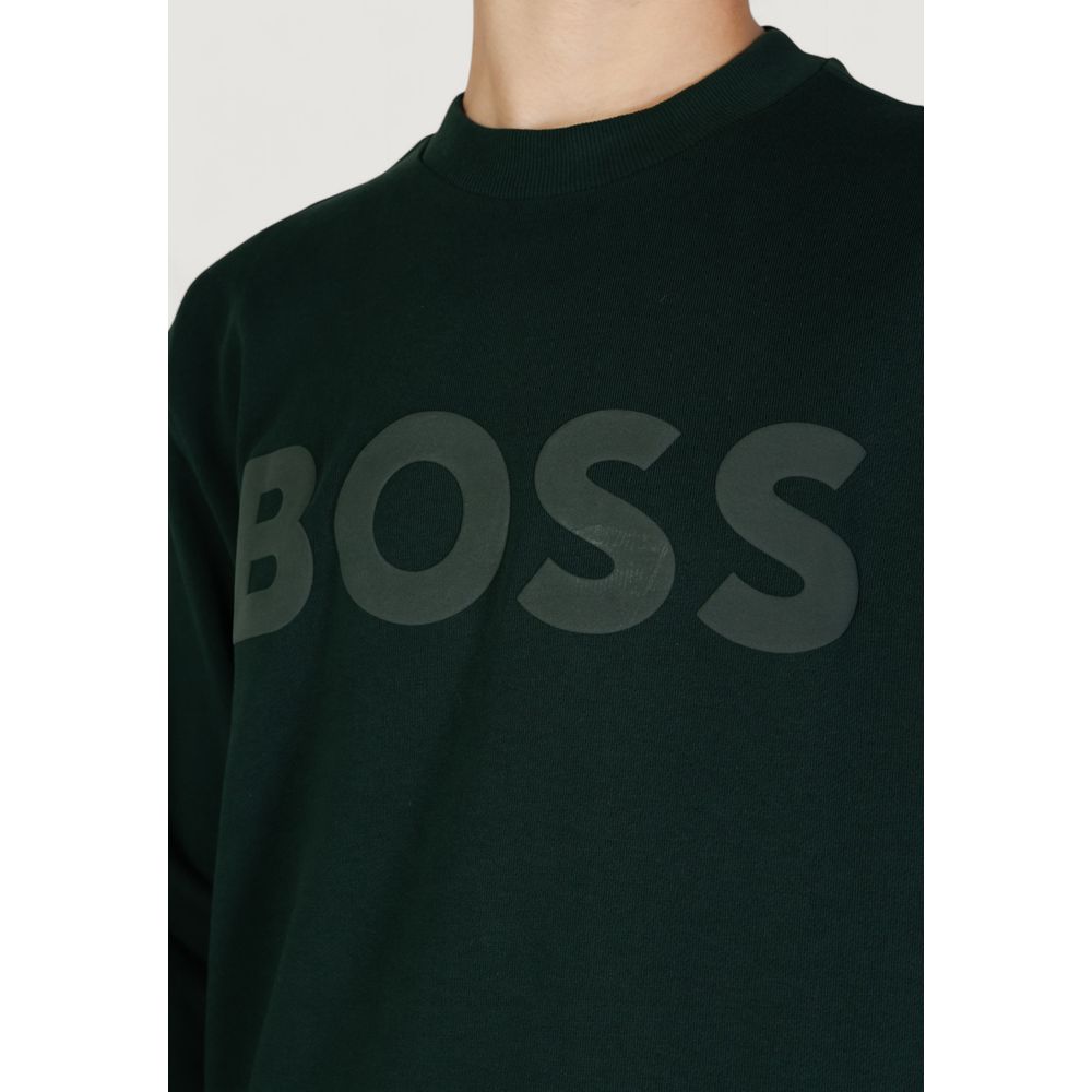 Hugo Boss Green Cotton Sweatshirt Hugo Boss