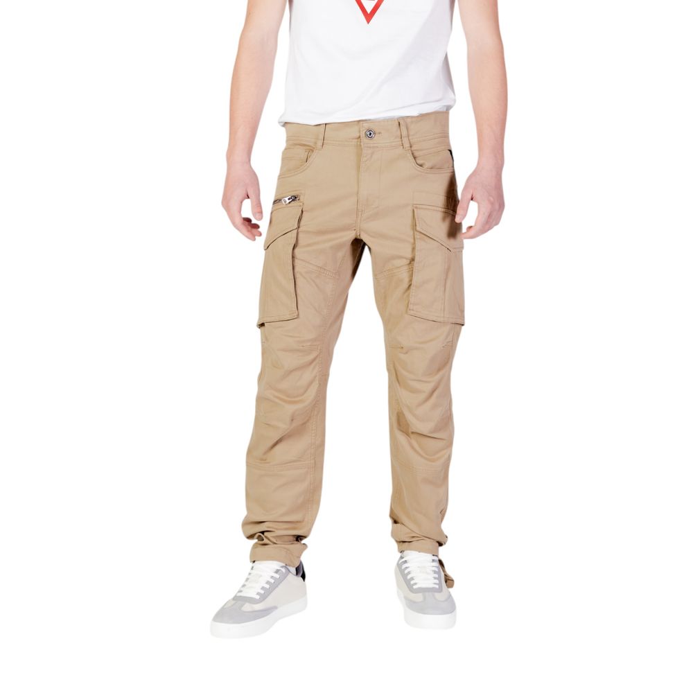 Replay beige cotton cargo pants with multiple pockets and relaxed fit, displayed on a neutral background.