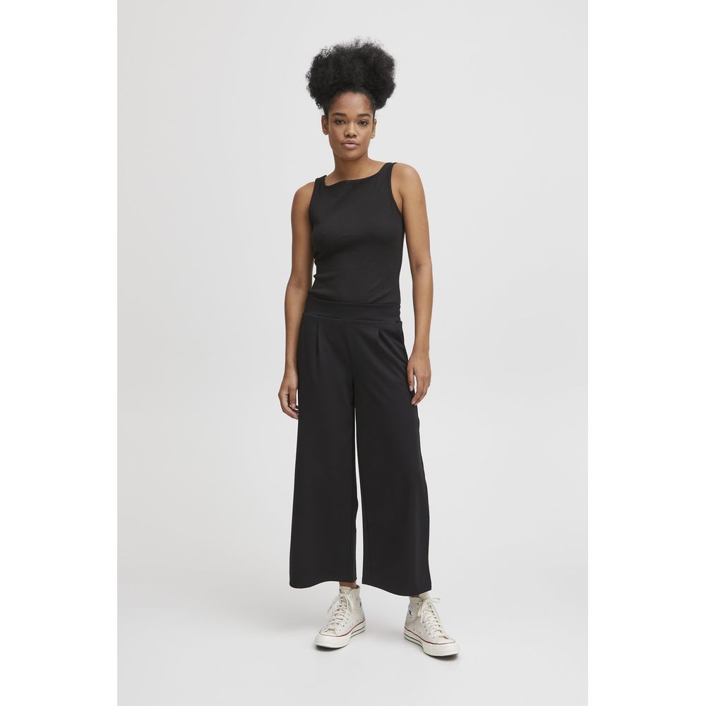 ICHI Black Recycled Polyester Pant
