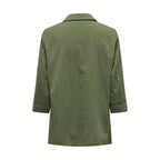 Green viscose blazer by Only, tailored fit with lapels and long sleeves, displayed on a mannequin.