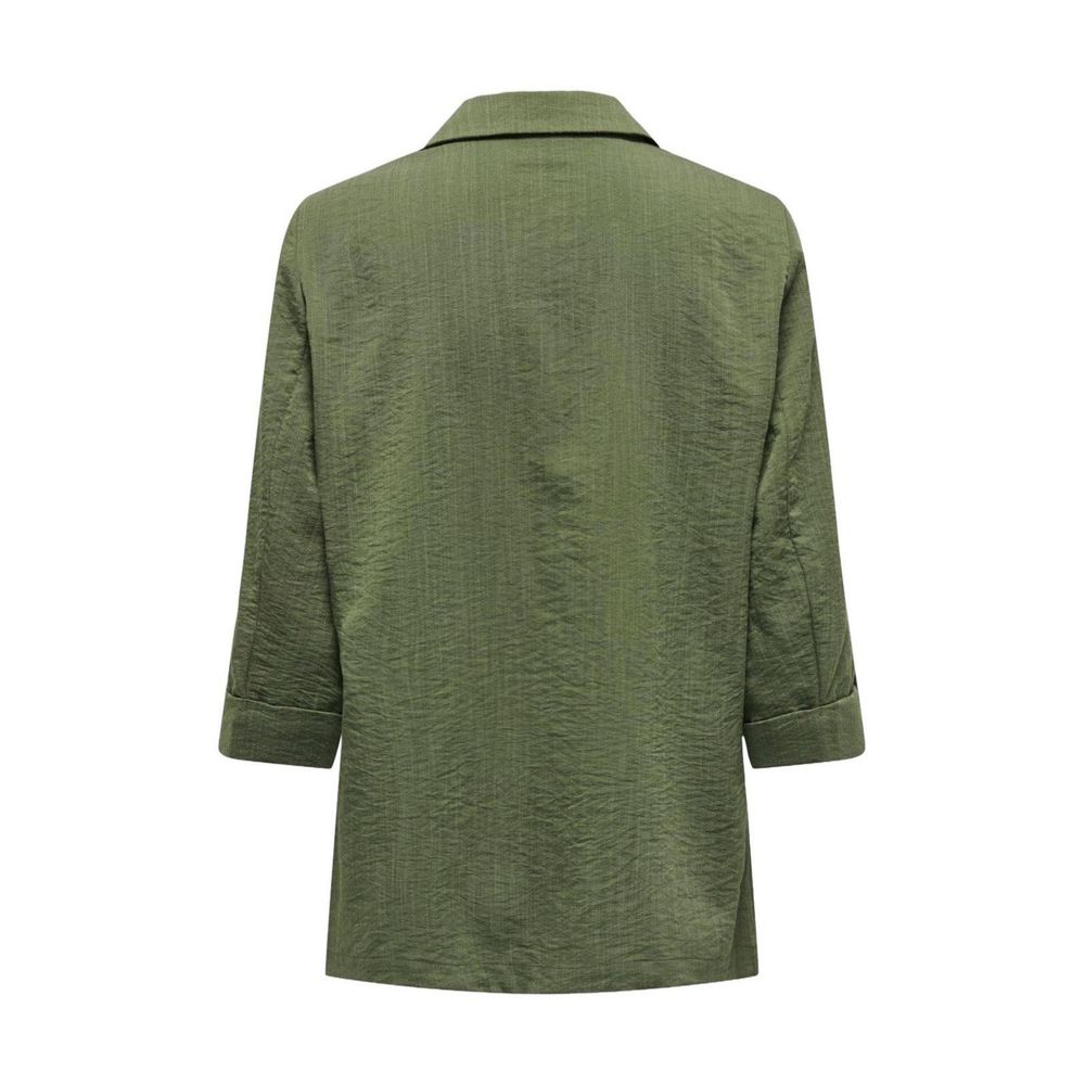 Green viscose blazer by Only, tailored fit with lapels and long sleeves, displayed on a mannequin.