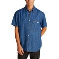 Calvin Klein Jeans blue denim shirt with classic collar and button-front design, casual style for everyday wear.