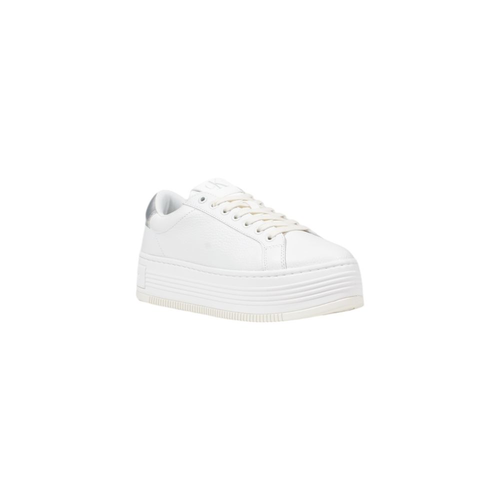 Calvin Klein Jeans Silver Leather Platform Sneakers Calvin Klein Jeans