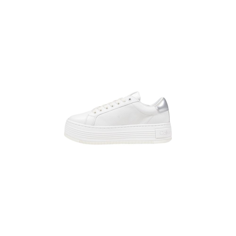 Calvin Klein Jeans Silver Leather Platform Sneakers Calvin Klein Jeans