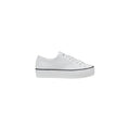 Calvin Klein Jeans Black And White Leather Platform Sneakers - Eljoys Fashion 