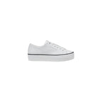 Calvin Klein Jeans Black And White Leather Platform Sneakers - Eljoys Fashion 