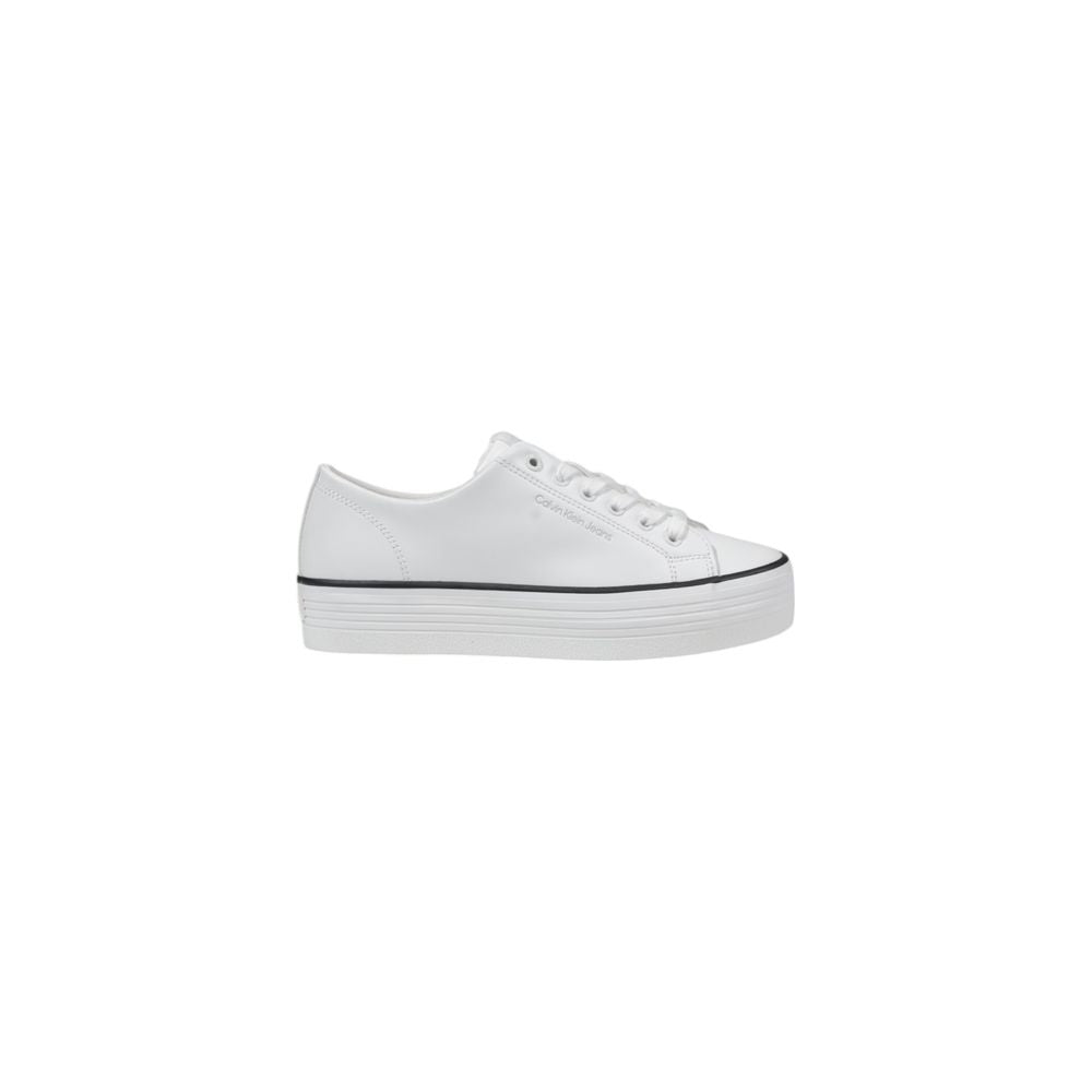 Calvin Klein Jeans Black And White Leather Platform Sneakers - Eljoys Fashion 