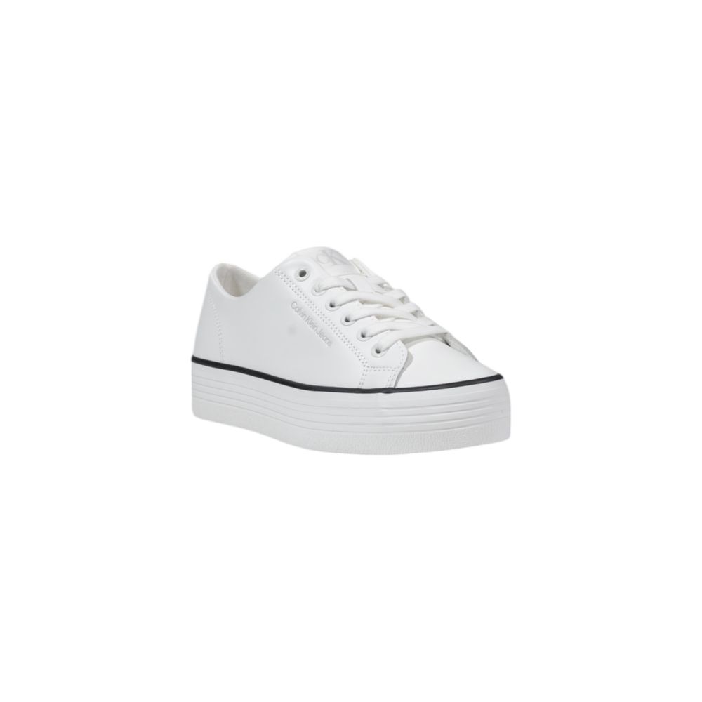 Calvin Klein Jeans Black And White Leather Platform Sneakers - Eljoys Fashion 