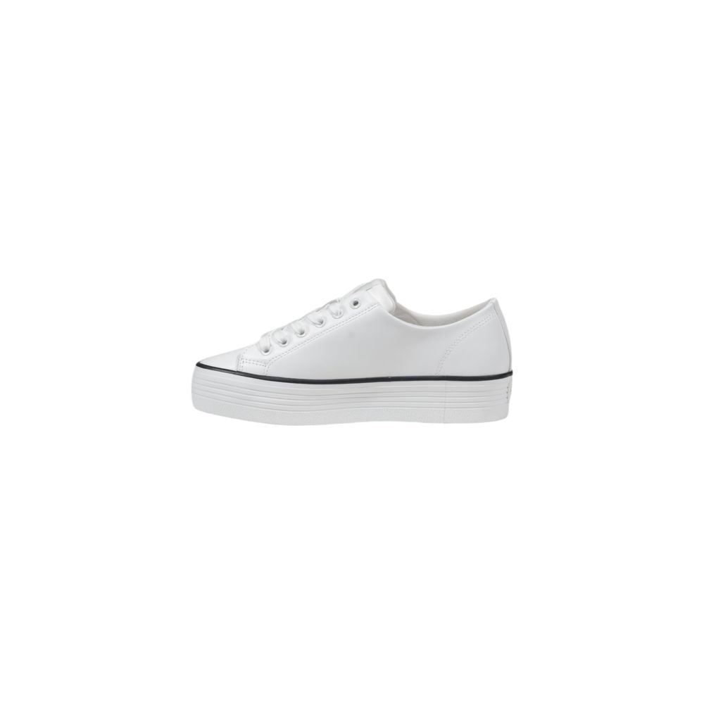 Calvin Klein Jeans Black And White Leather Platform Sneakers - Eljoys Fashion 