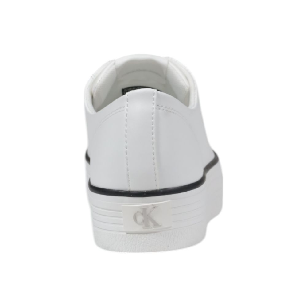 Calvin Klein Jeans Black And White Leather Platform Sneakers - Eljoys Fashion 