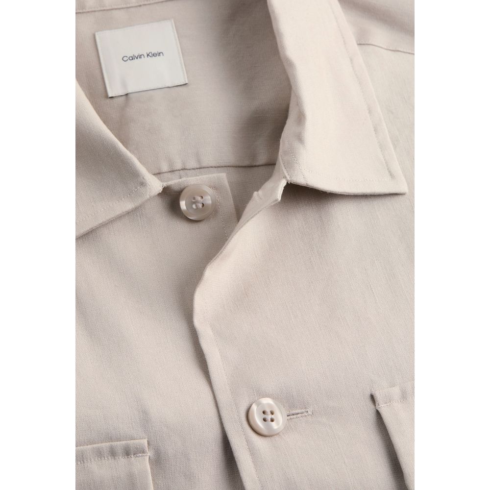 Calvin Klein Beige Lyocell Coat Calvin Klein
