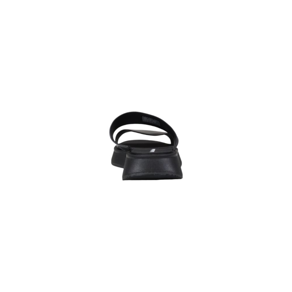 Calvin Klein Jeans Black Leather Flat Sandals Calvin Klein Jeans