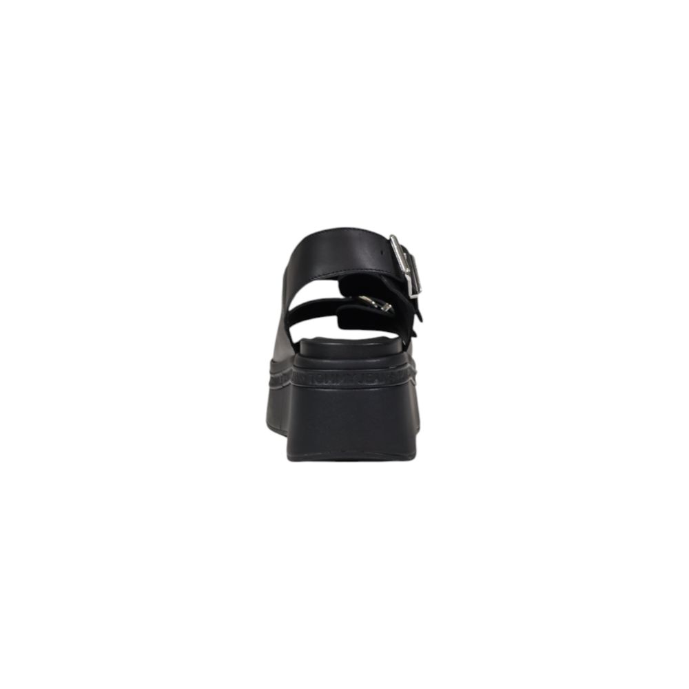 Tommy Hilfiger Jeans Black Leather Platform Sandals Tommy Hilfiger Jeans