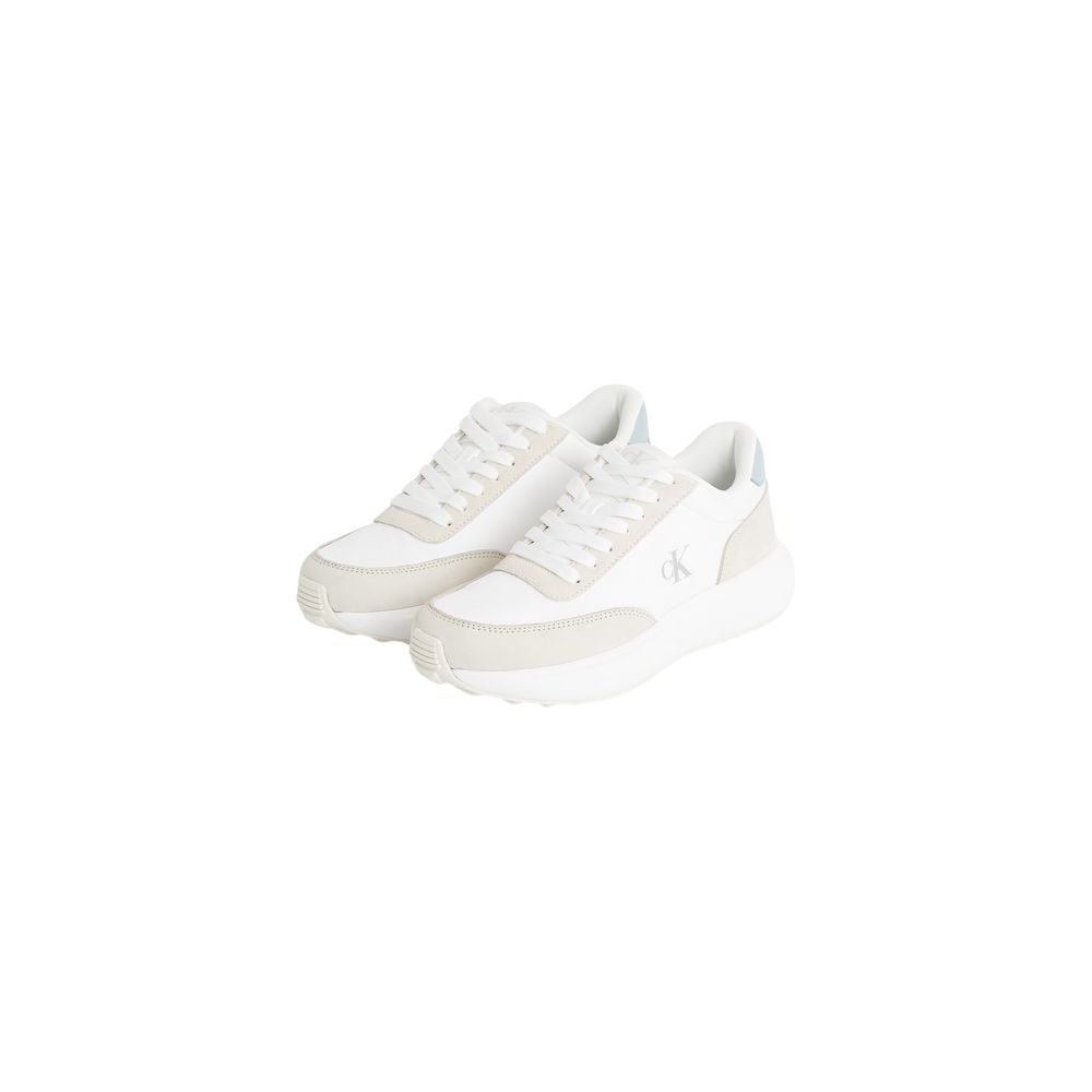 Calvin Klein Jeans Beige Leather Athletic Sneakers Calvin Klein Jeans