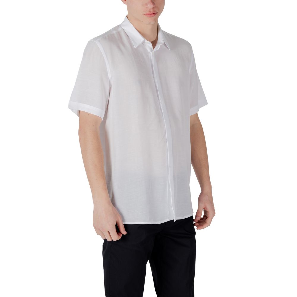 Antony Morato White Lyocell Shortsleeve Shirt