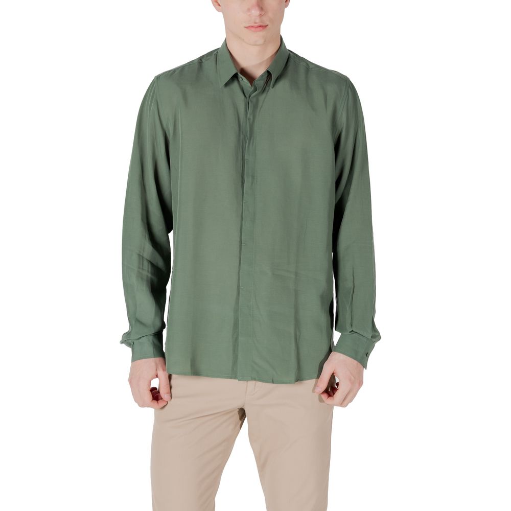 Antony Morato Green Lyocell Shirt Antony Morato