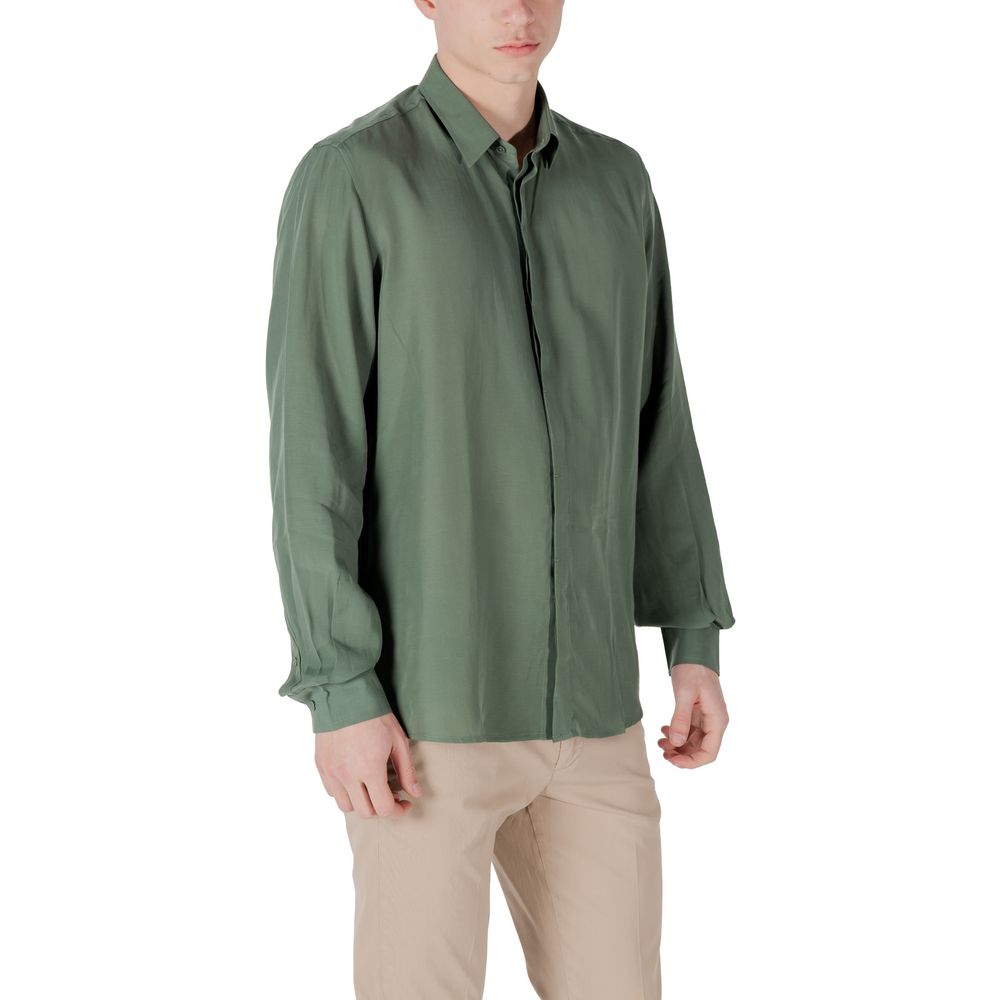 Antony Morato Green Lyocell Shirt Antony Morato