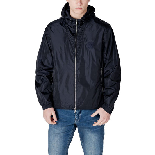 Armani Exchange Blue Polyamide Jackets & Coat Armani Exchange