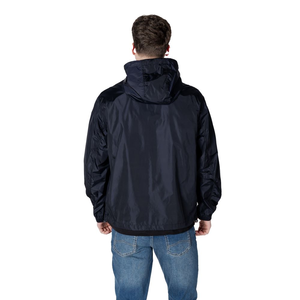 Armani Exchange Blue Polyamide Jackets & Coat Armani Exchange