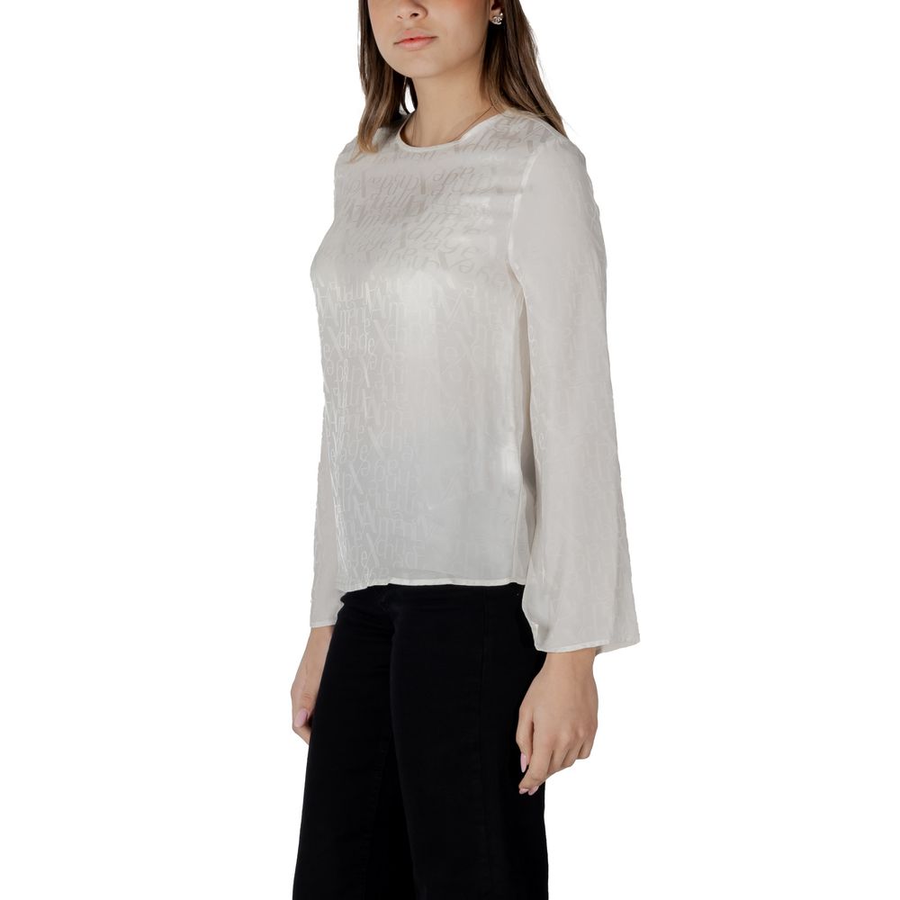 Armani Exchange Cream Viscose Blouse Armani Exchange