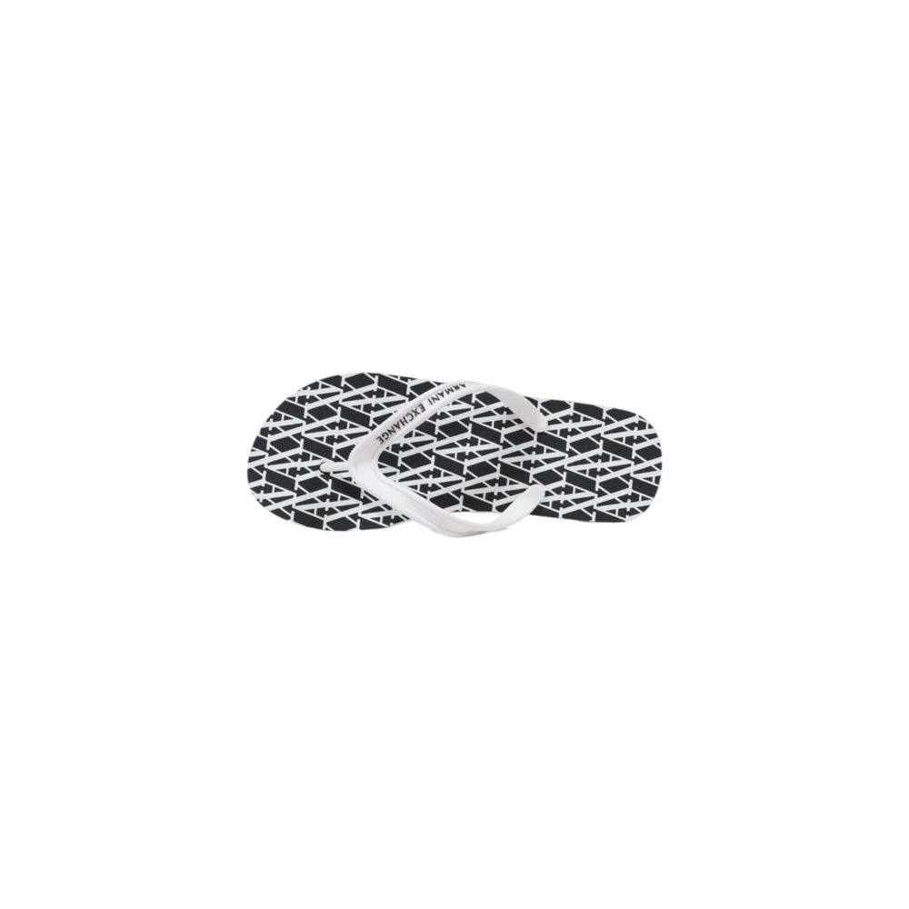 Armani Exchange Black And White Rubber Flip-Flop Sandals Armani Exchange
