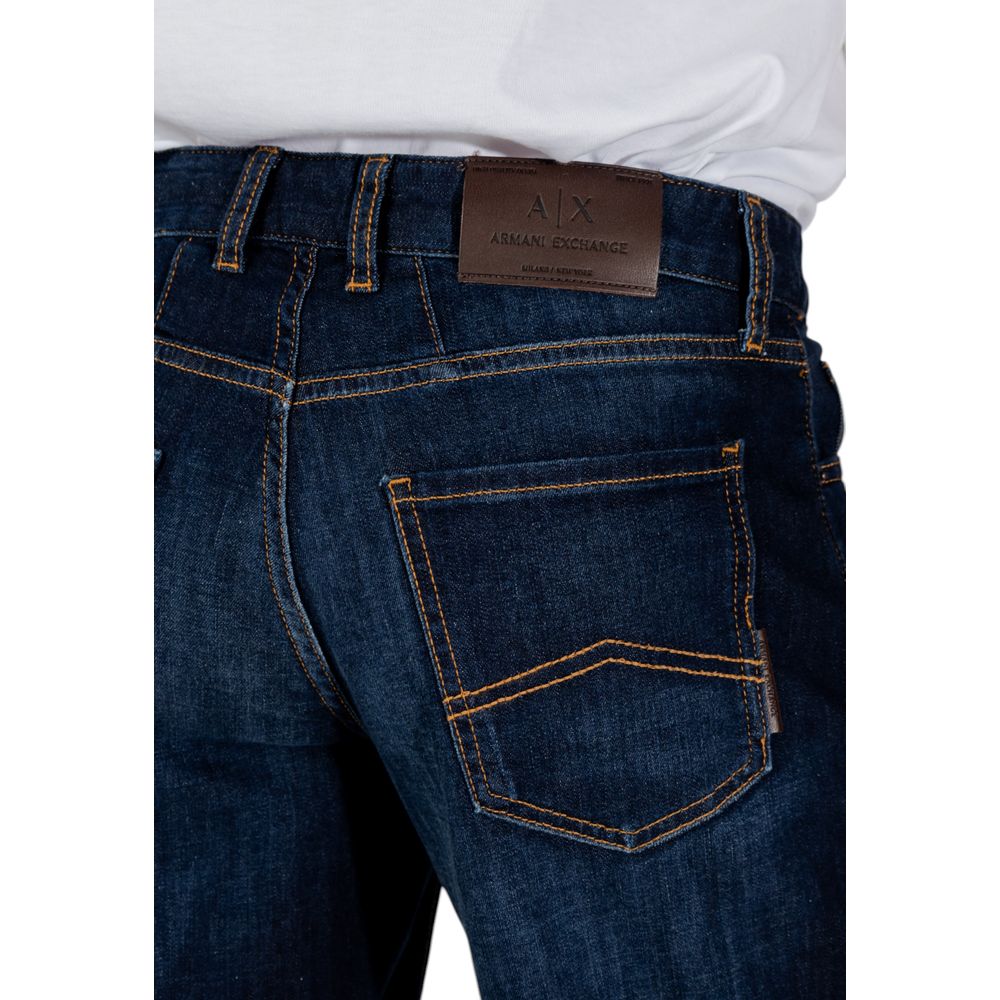 Armani Exchange Blue Cotton Bermuda Shorts Armani Exchange